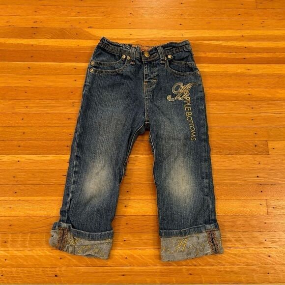 Apple Bottoms Kids Jeans - Blue with Gold Accents - Picture 1 of 7